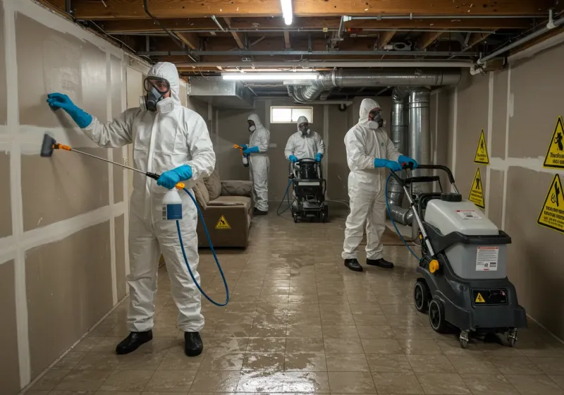 Basement Moisture Removal and Structural Drying process in Los Indios, TX